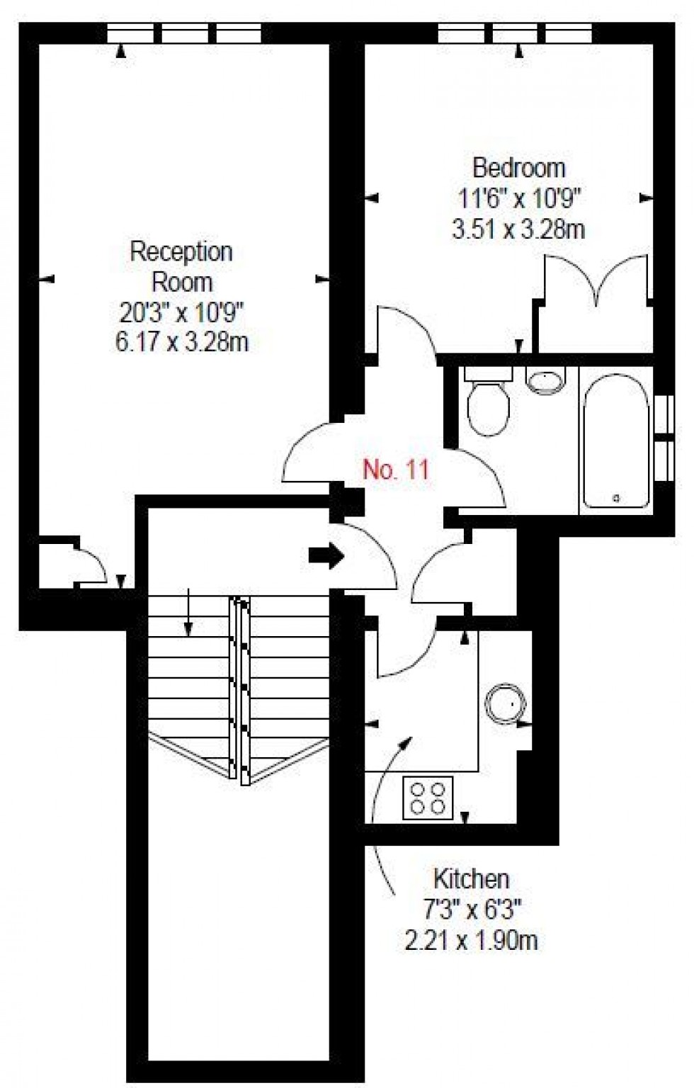 Floorplan for Nevern Place, London, SW5