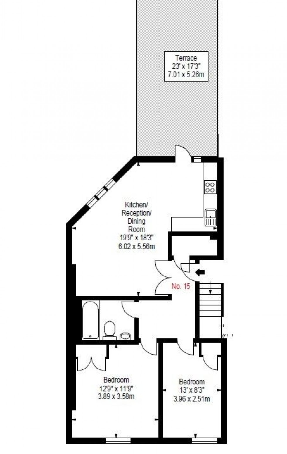 Floorplan for Nevern Place, London, SW5