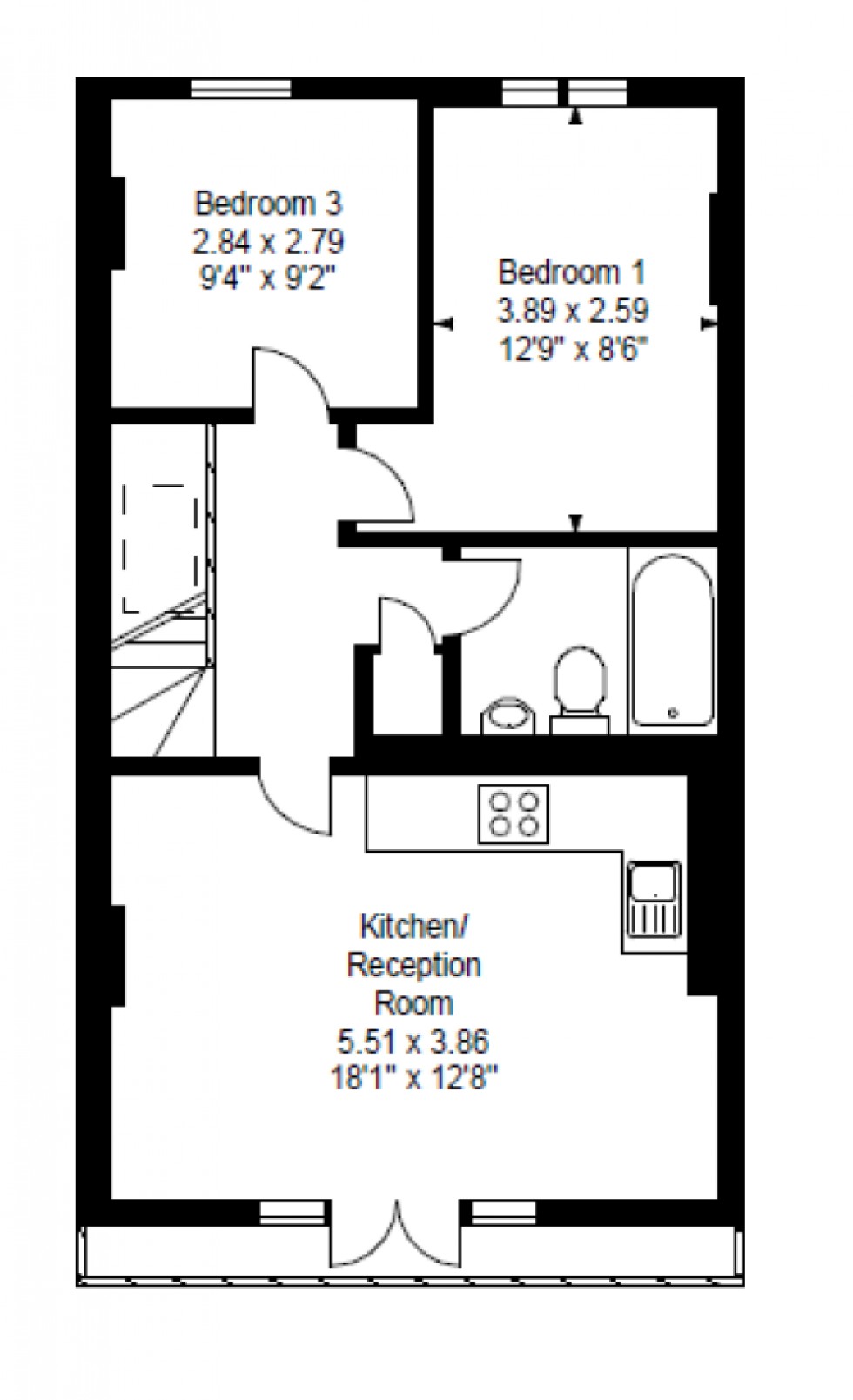 Floorplan for 196 Sussex Gardens, London, W2