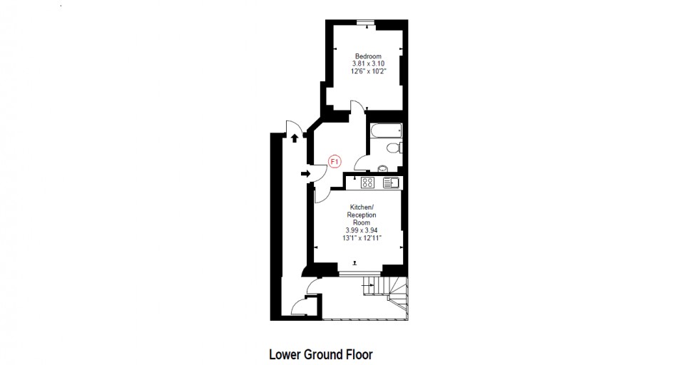 Floorplan for Sussex Gardens, London, W2