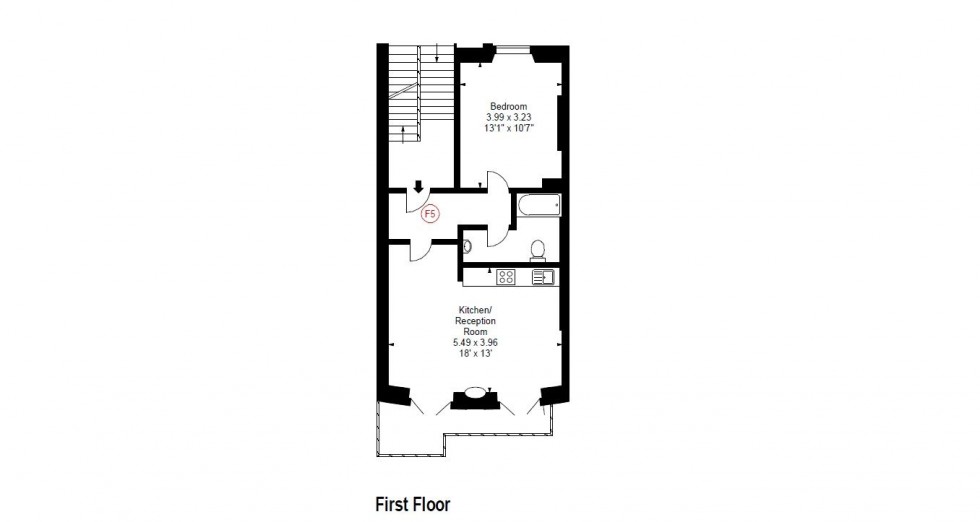 Floorplan for Sussex Gardens, London, W2